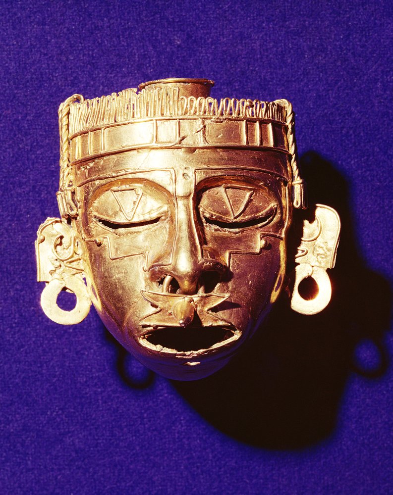 Máscara del dios Xipe Totec, de la Tumba 7, Monte Albán, 1300-1450