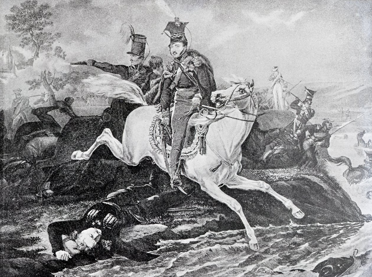Muerte de Józef Poniatowski en la Batalla de Leipzig de Unknown
