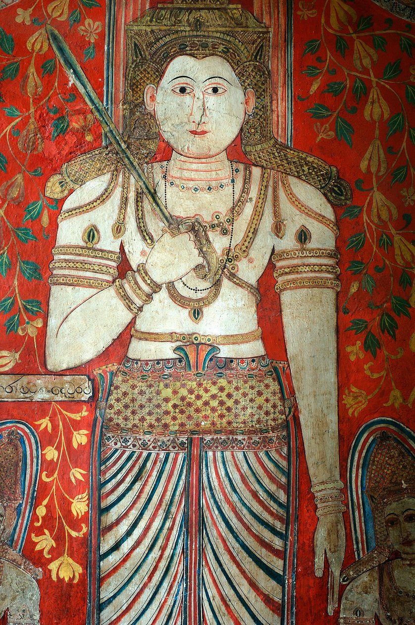 Mural en las paredes del templo de Kelaniya en Kelaniya Vihara, uno de los sitios budistas más sagrados a unas seis millas de la capital Colombo de Sri Lanka. 7 de enero de 2010. de Unknown