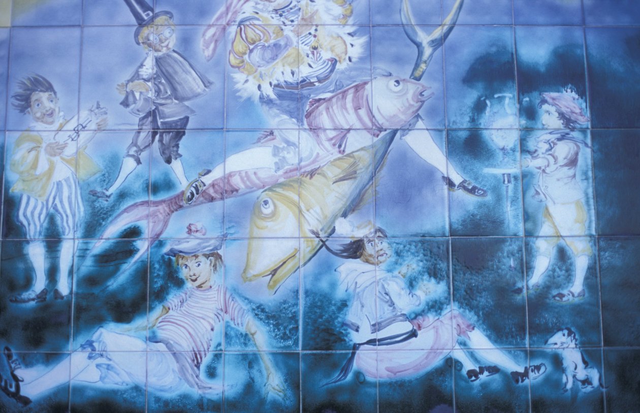 Pintura mural, fábrica San Giorgio, Albisola, Liguria, Italia de Unknown