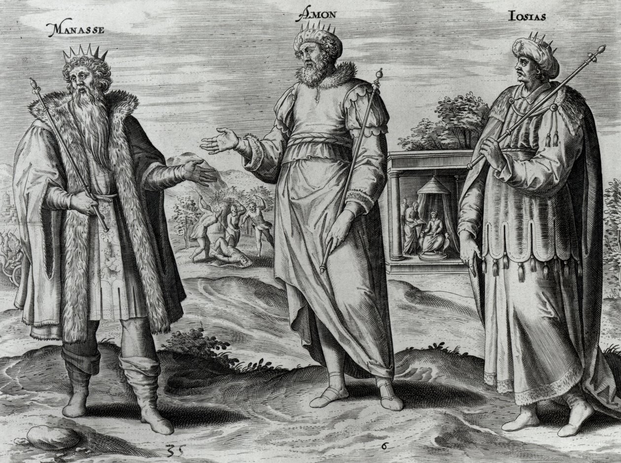 Manasés (697-642 a.C.) Amón (642-640 a.C.) y Josías (640-609 a.C.) de Dutch School