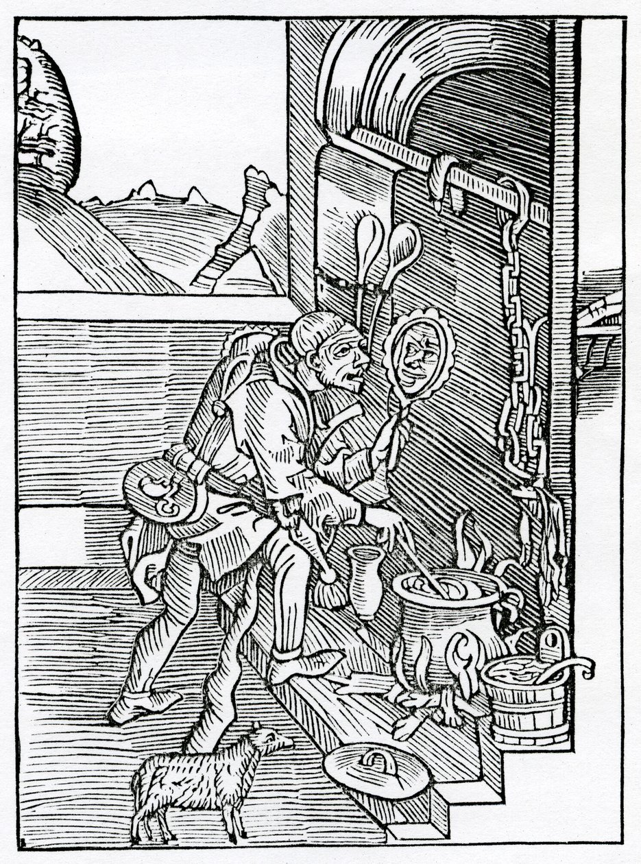 De los tontos que se creen tan sabios, fuertes, hermosos o elocuentes como ellos mismos, ilustración de la traducción al inglés de Alexander Barclay de 