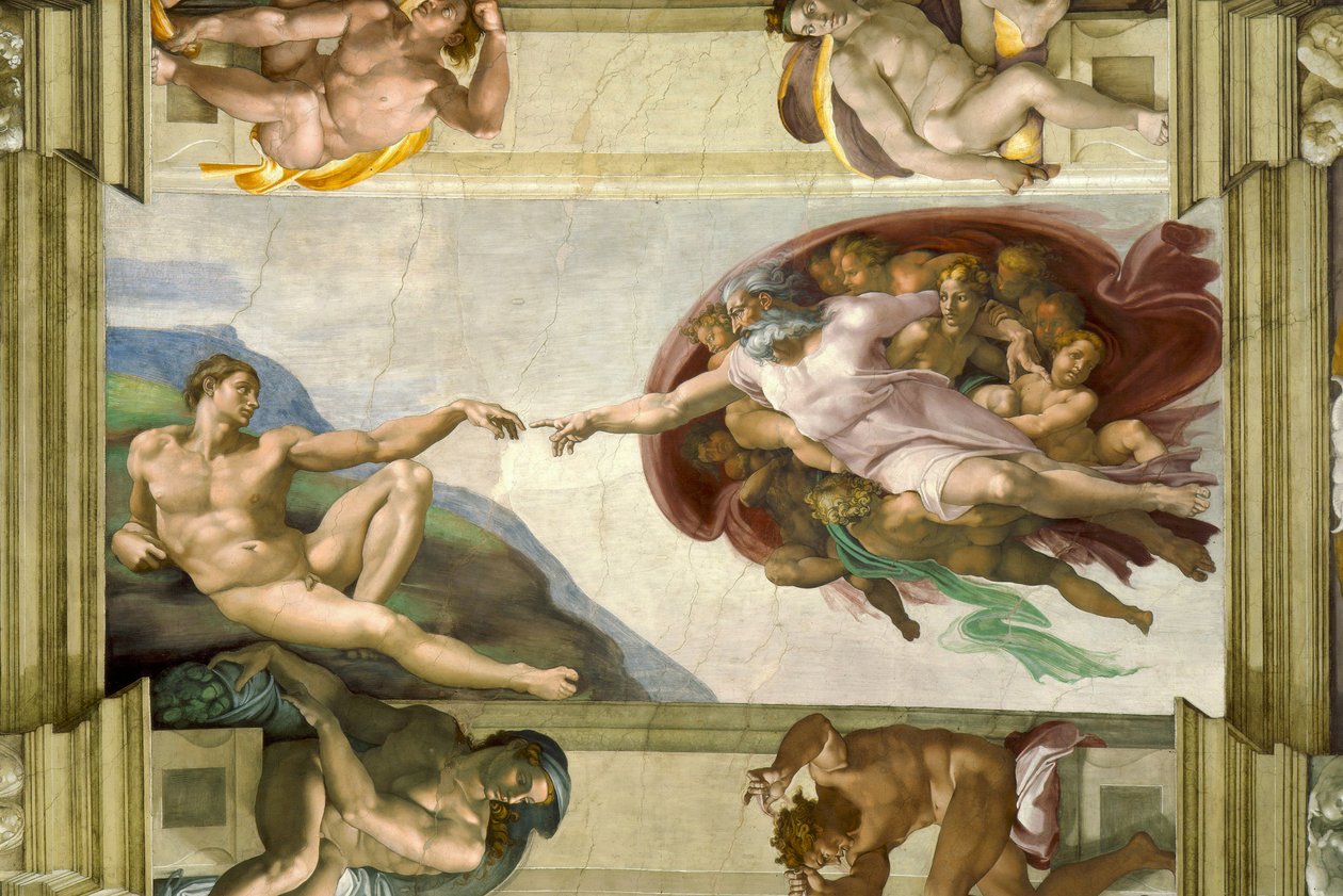 La creación de Adán de Michelangelo Buonarroti