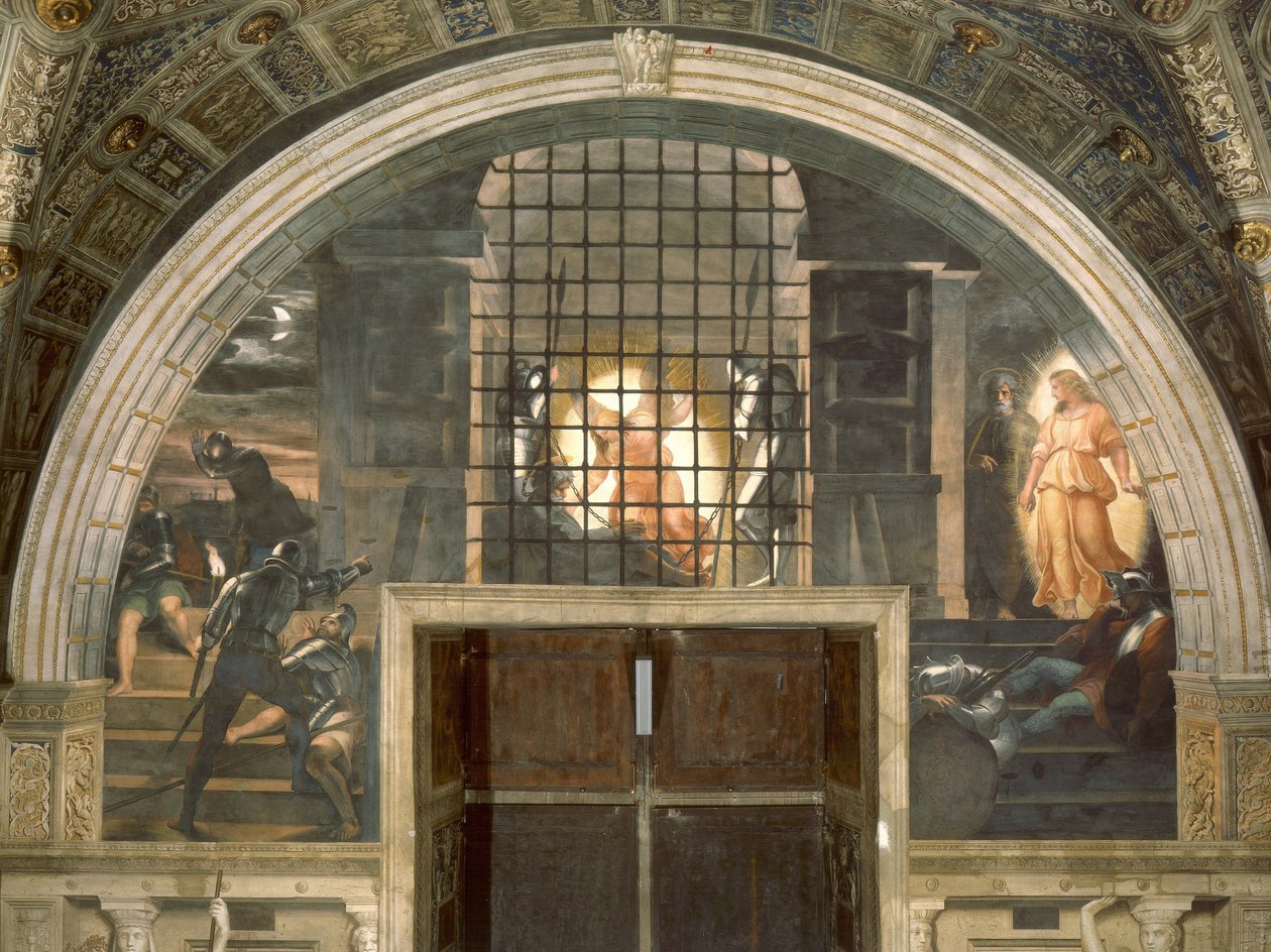 Liberación de San Pedro de Raffaello Sanzio Raphael