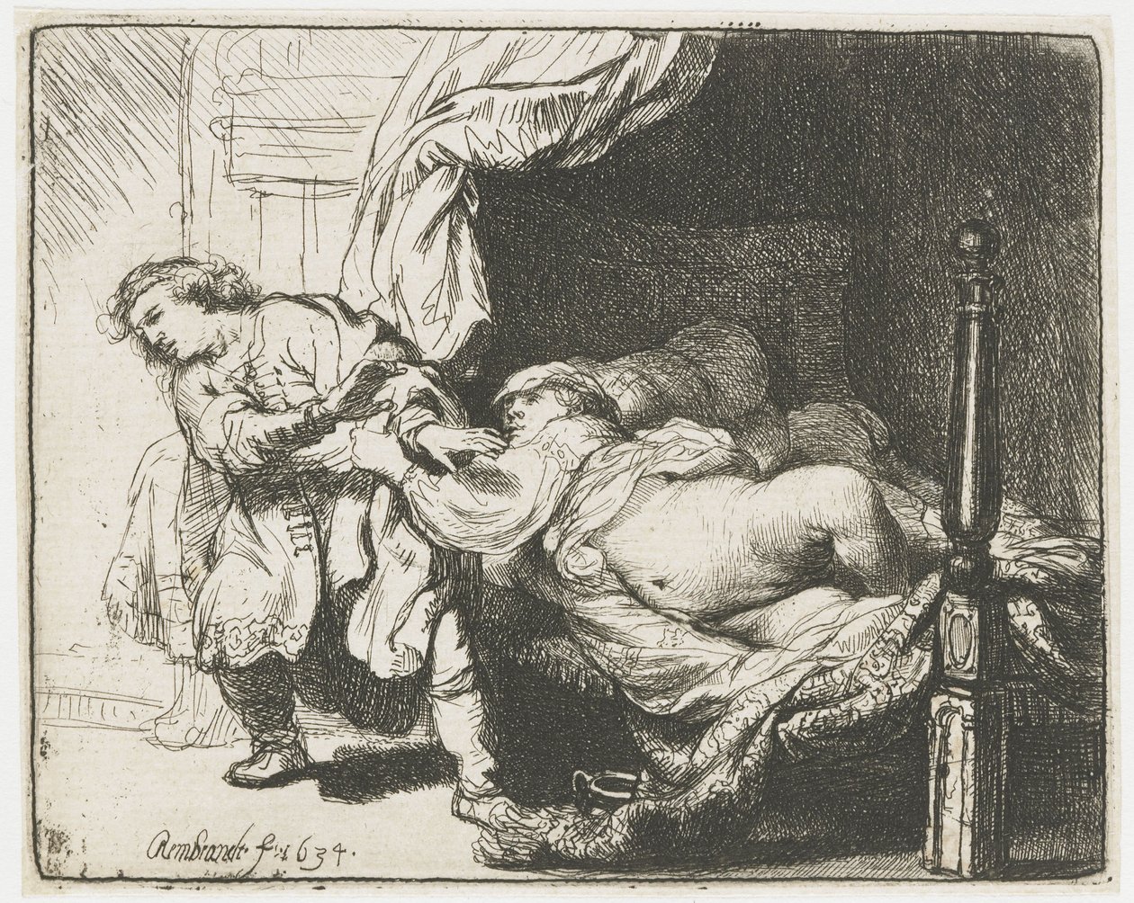 José y la esposa de Potifar de Rembrandt van Rijn