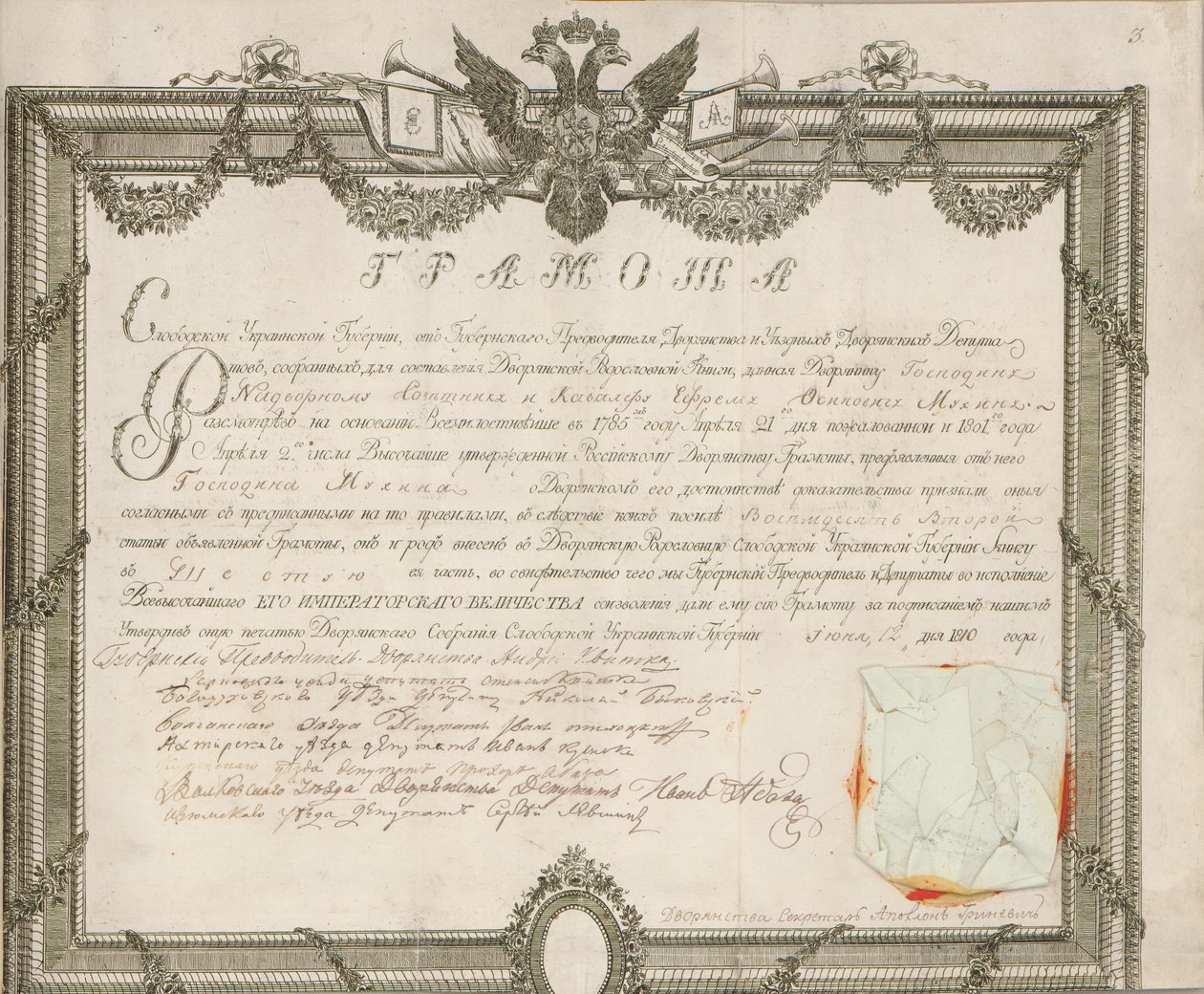 Nobleza de E.O. Mukhina. Gobernación de Ucrania Sloboda de Unknown