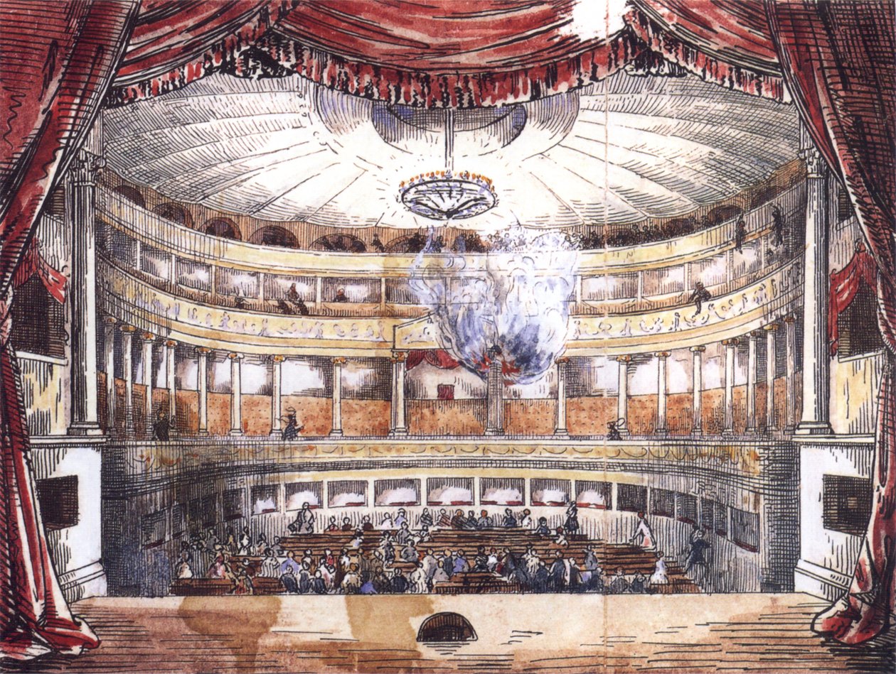 Incendio del Teatro de la Corte de Karlsruhe el 28 de febrero de 1847 de Unknown