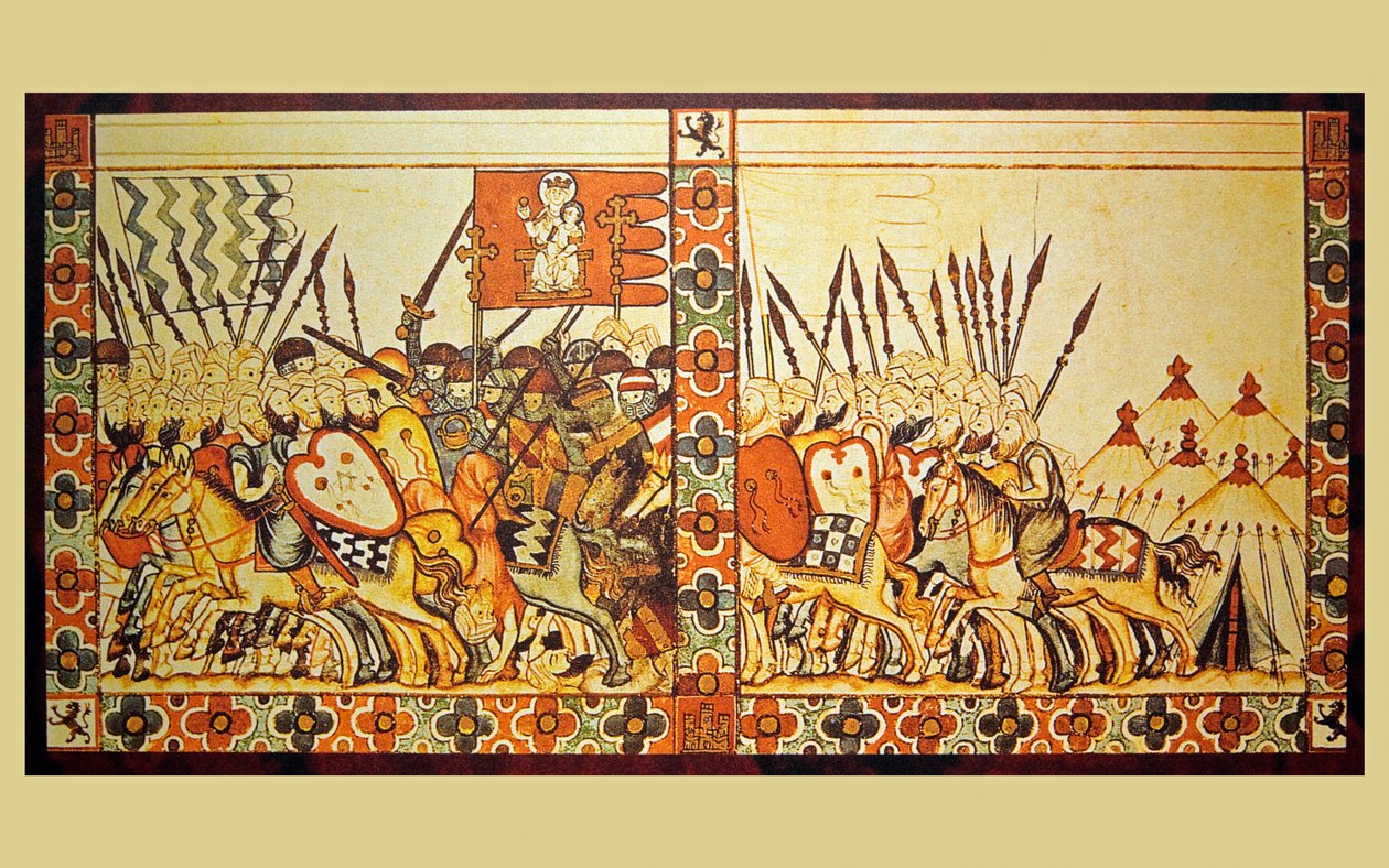 Batalla entre moros y cristianos en el siglo XIII de Unknown