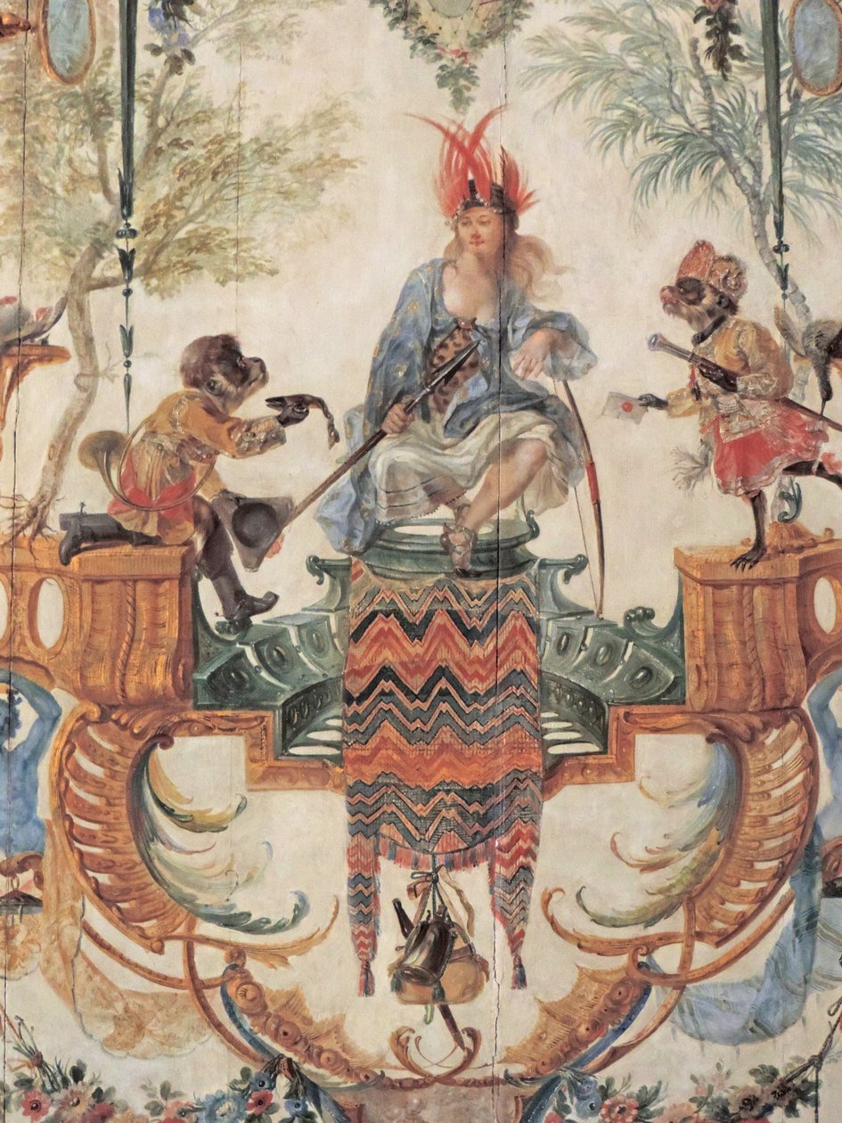 Chantilly, Castillo: Un detalle de la decoración en la Grande Singerie por Christophe Huet, 1737 de Unknown