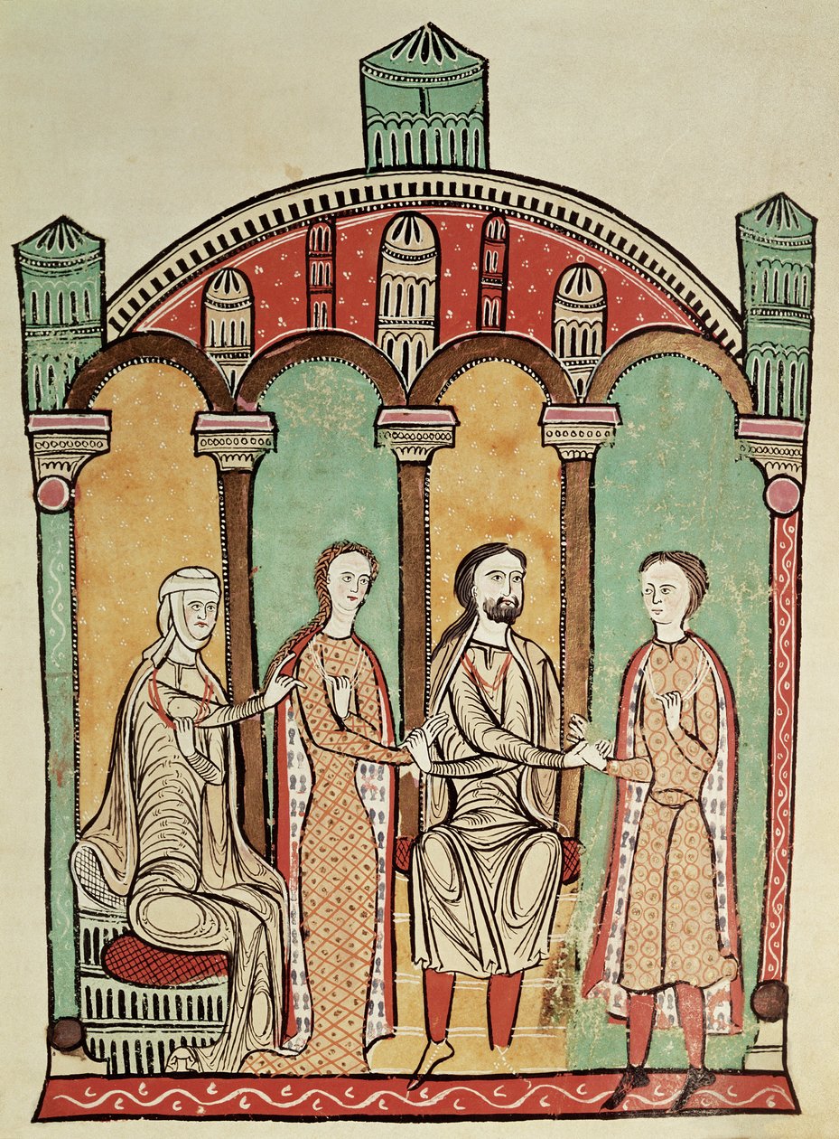 Liber Feudorum: escena de matrimonio (Anónimo), Escuela Española siglo XII de Unknown