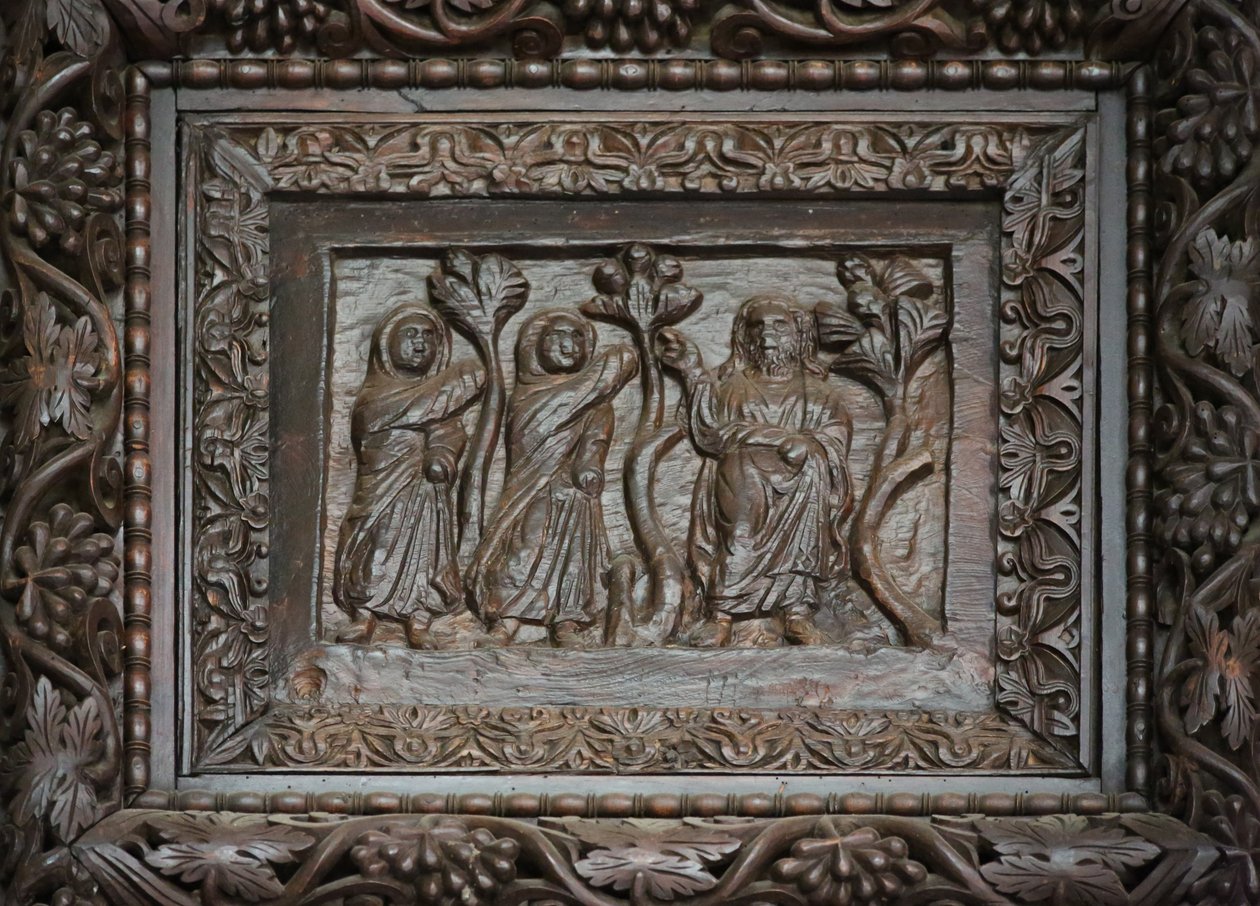 Panel de la puerta del siglo V: Cristo aparece a las Santas Mujeres en la tumba de Unknown