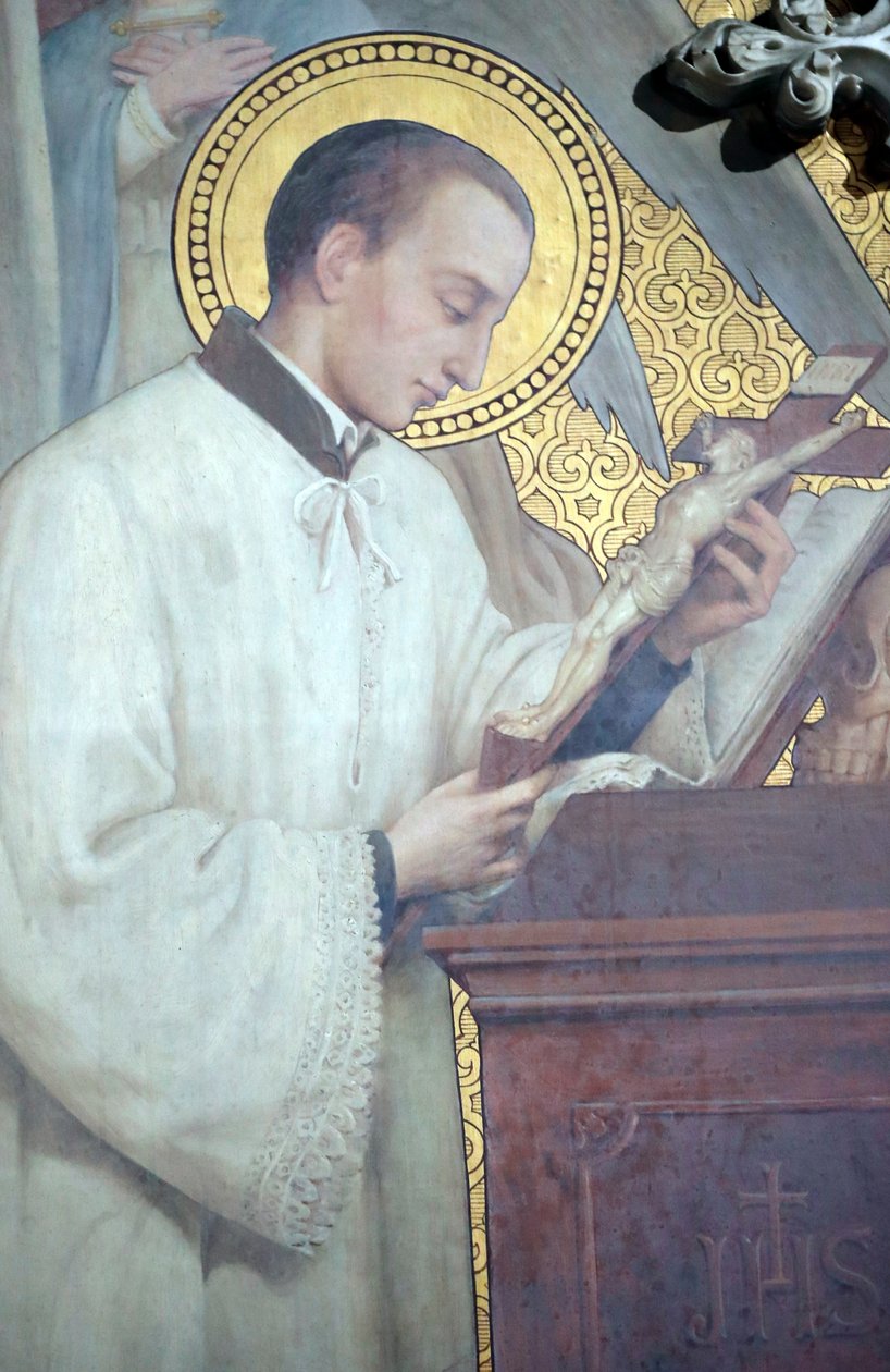 Iglesia de San Nizier, San Luis de Gonzaga por Claudius Barrot (1845-1908), Lyon, Francia de Unknown