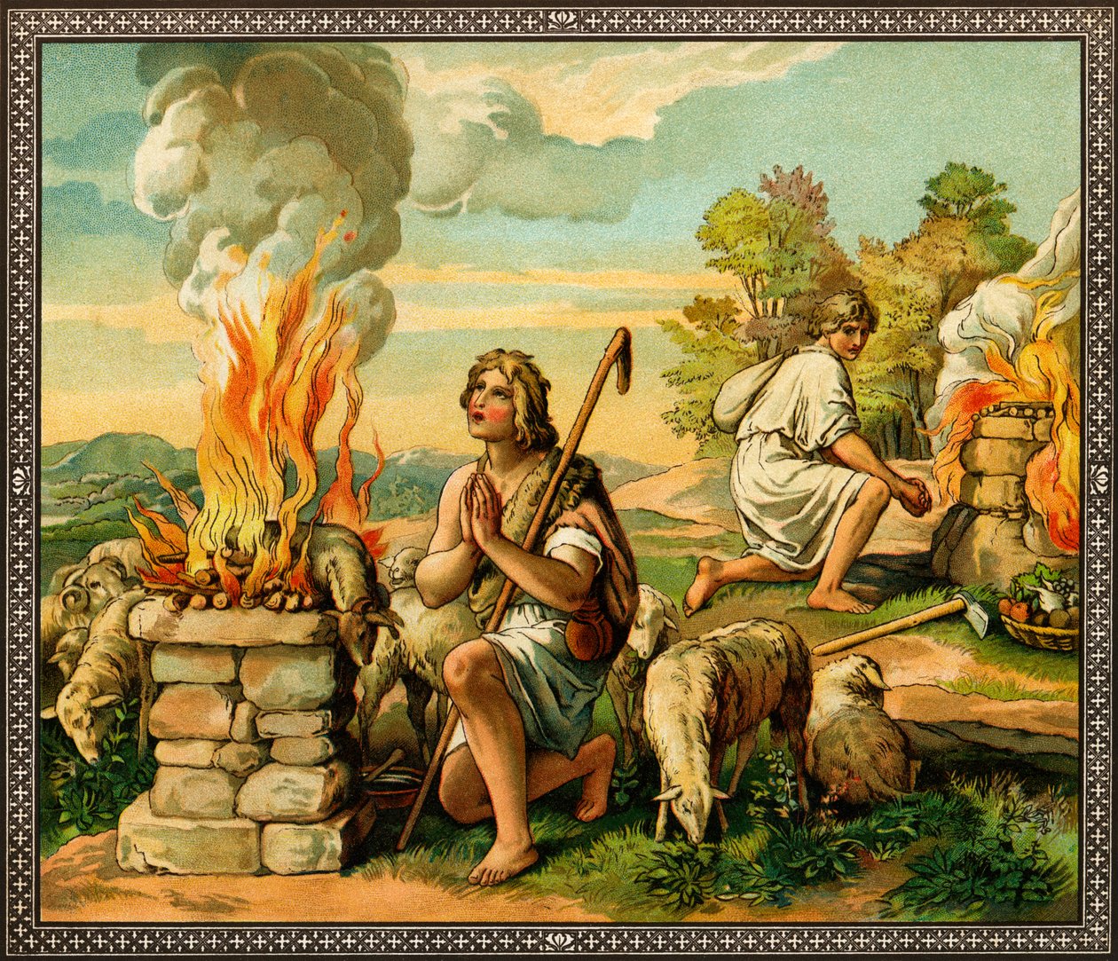 Las ofrendas de Caín y Abel - Biblia de Unknown
