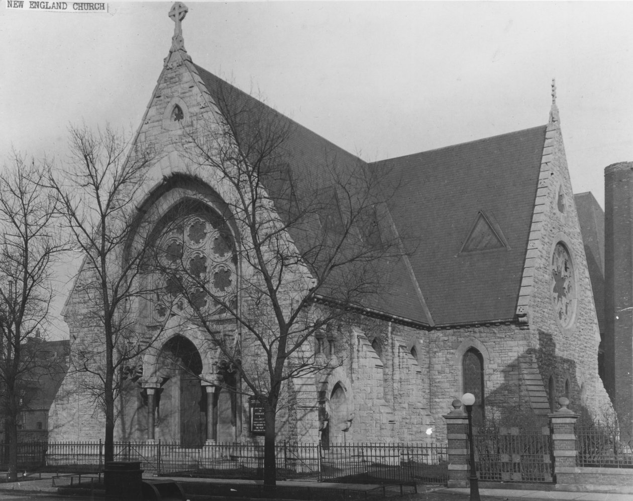 Iglesia de Nueva Inglaterra, 19 W. Delaware Place, Chicago, c.1870 de American Photographer