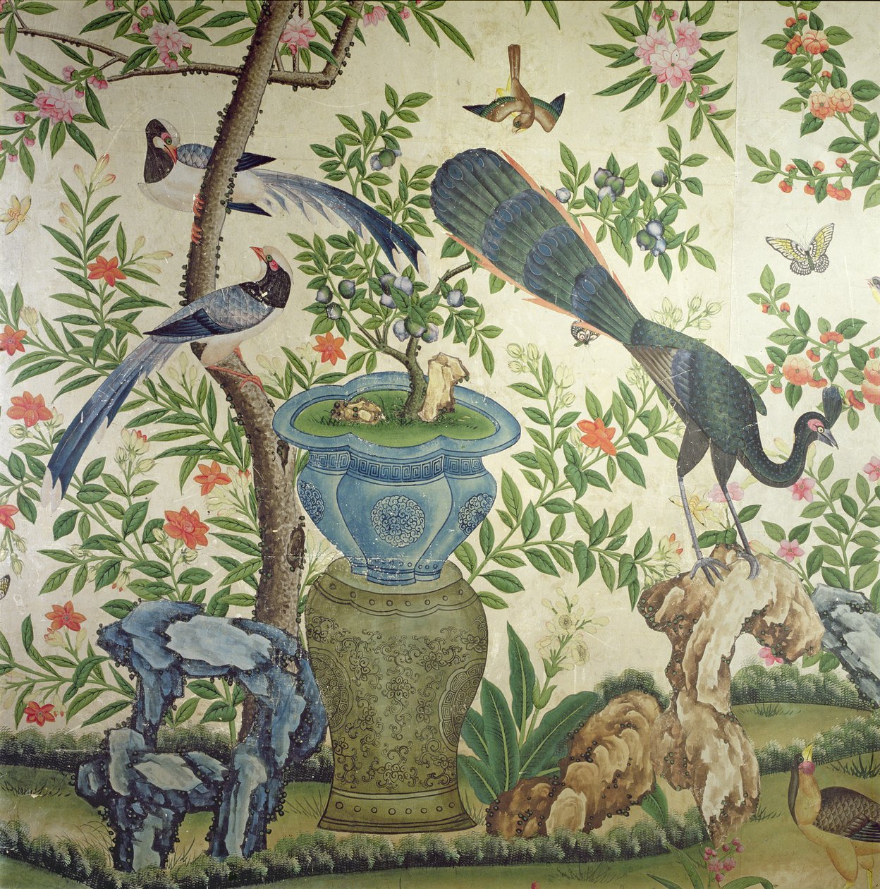 Papel pintado de pájaros, c.1840 de Chinese School