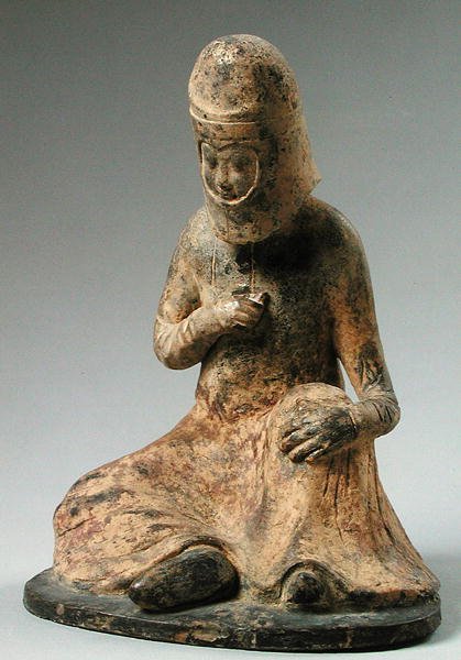 Estatuilla funeraria de un viajero, dinastía Tang (618-907) de Chinese School
