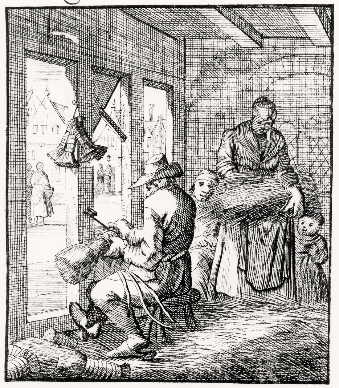 El Fabricante de Escobas, 1718 de Dutch School