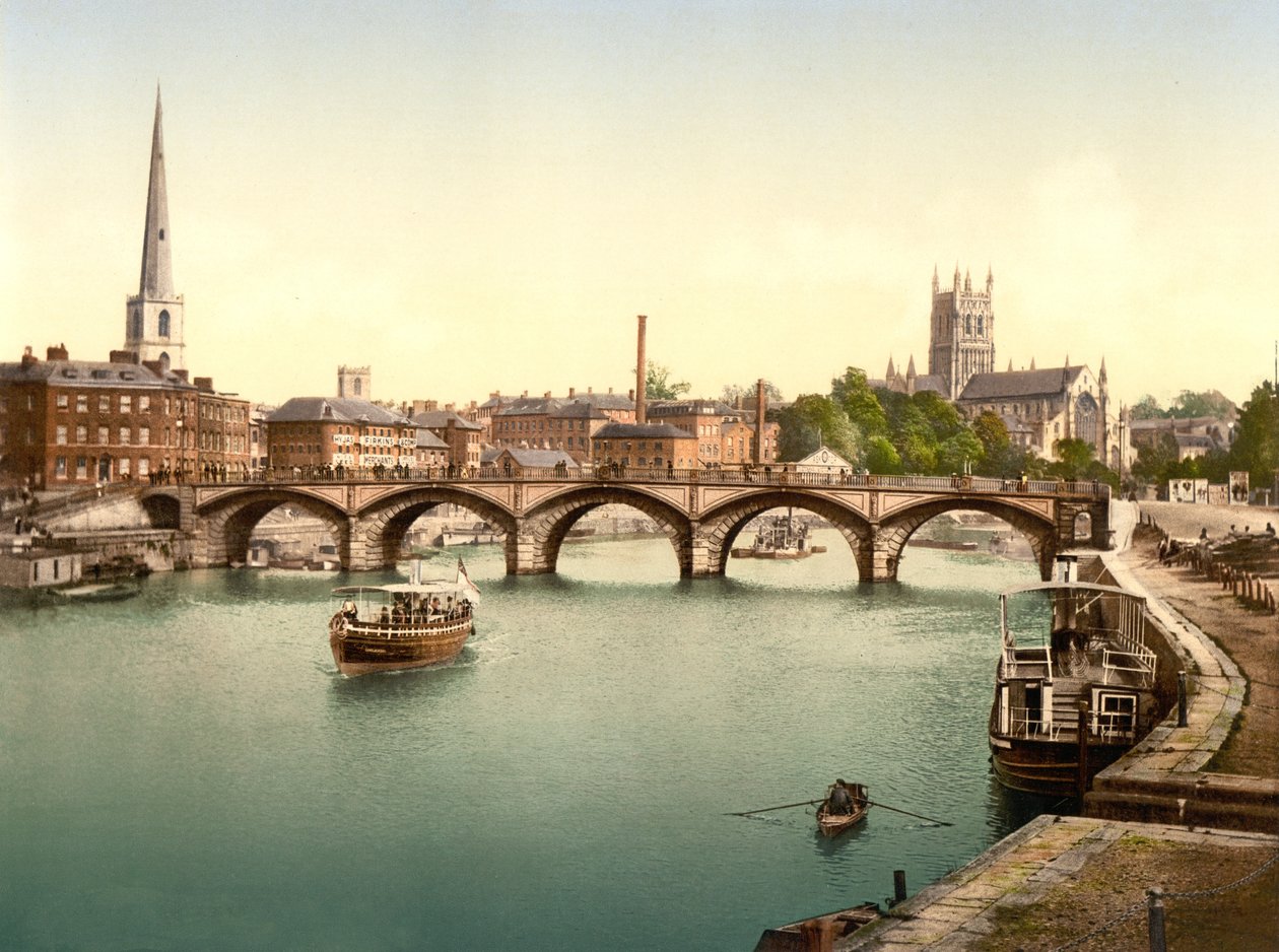 Puente de Worcester, Worcester, pub. c.1890 - 1900 de English Photographer