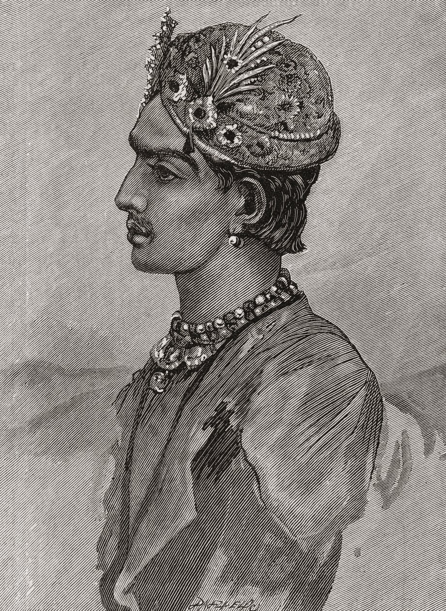 Maharaja Mangal Singh Prabhakar, de The Magazine of Art, publicado en 1878 de English School