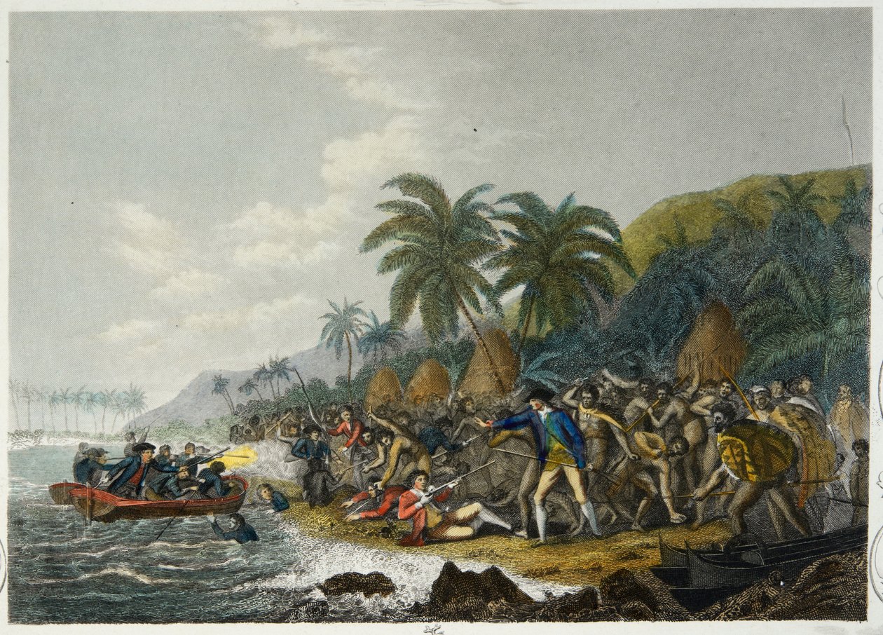 La Muerte del Capitán Cook de English School