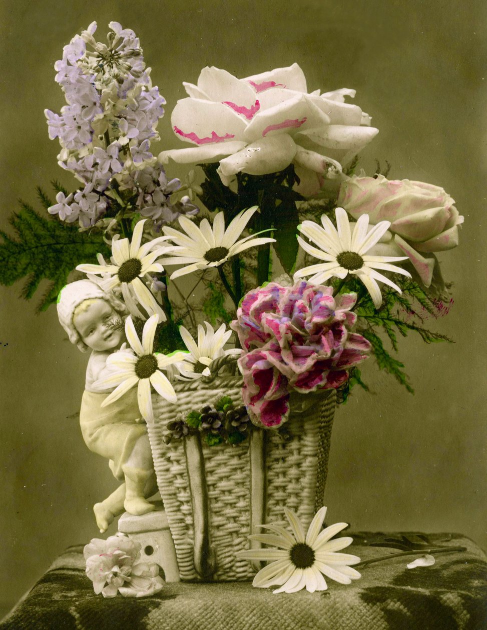 Cesta de flores c.1898 de French School