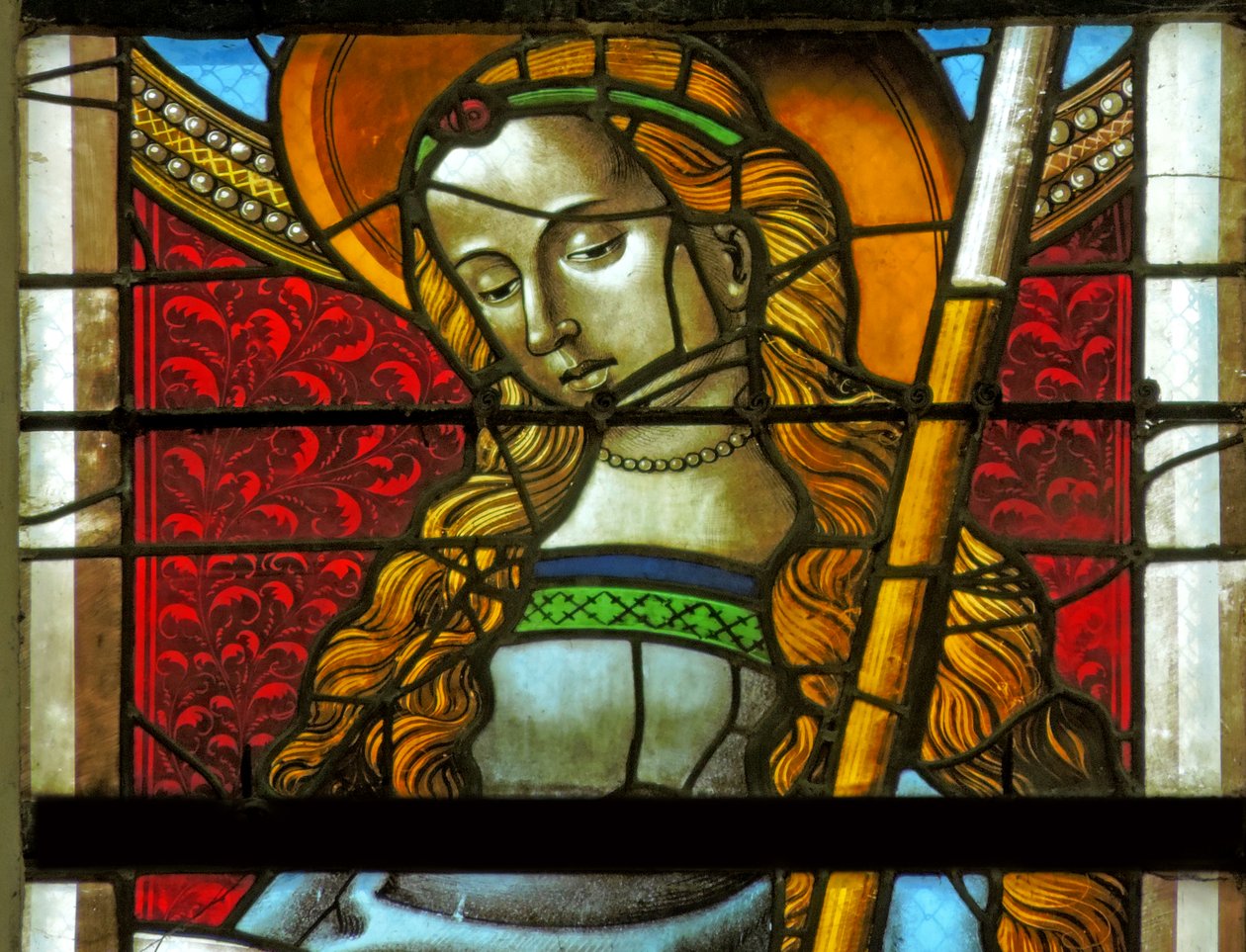 Ventana que representa a Santa Genoveva de French School