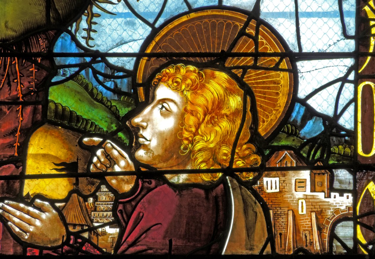 Ventana que representa a San Juan en la Transfiguración de French School