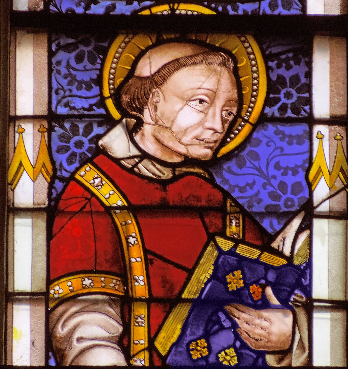Ventana que representa a San Lorenzo de French School
