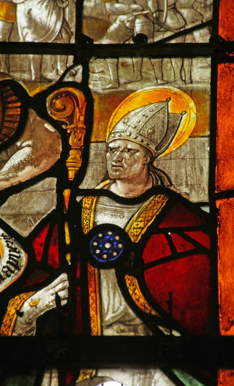 Vidriera que representa a Santo Tomás Becket de French School