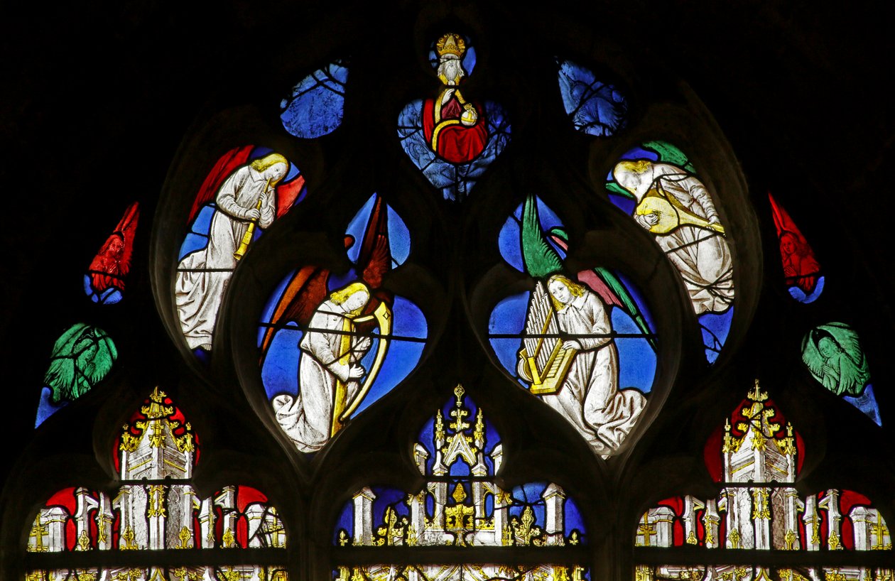 Ventana que representa ángeles musicales, c.1495 de French School