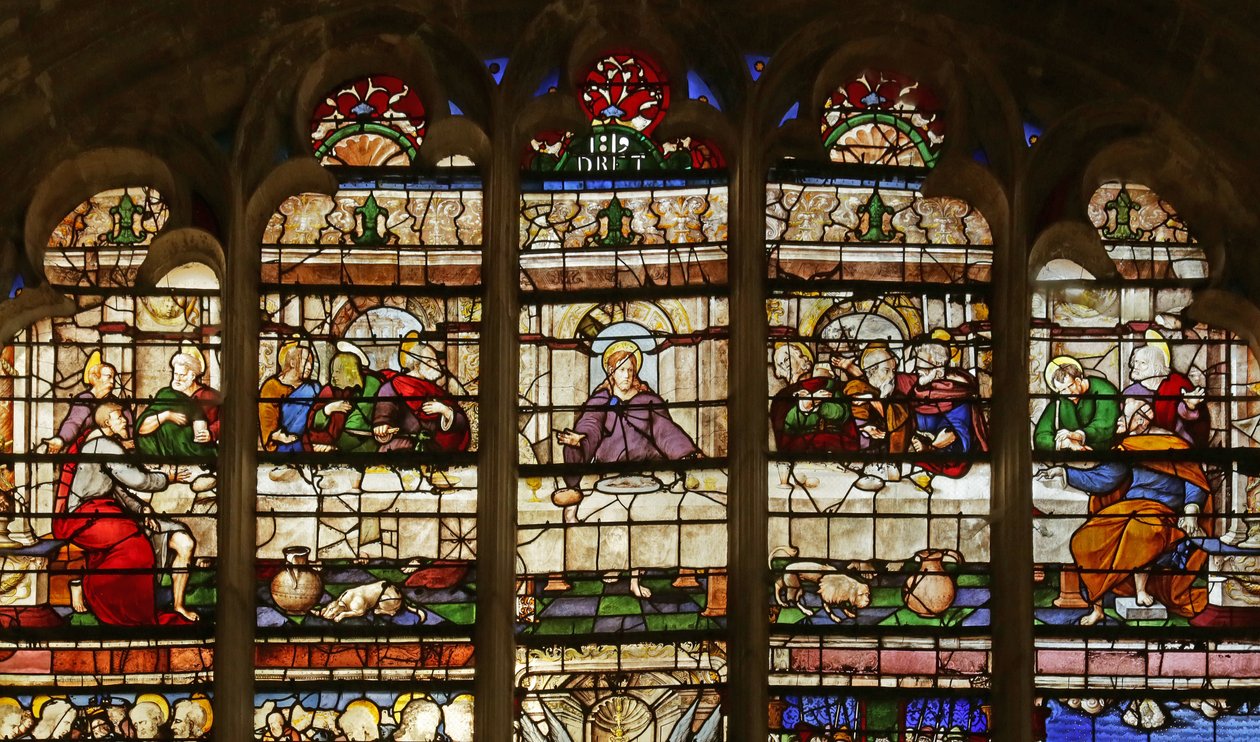 Ventana que representa la Última Cena (después de Raimondi, Rafael) de French School