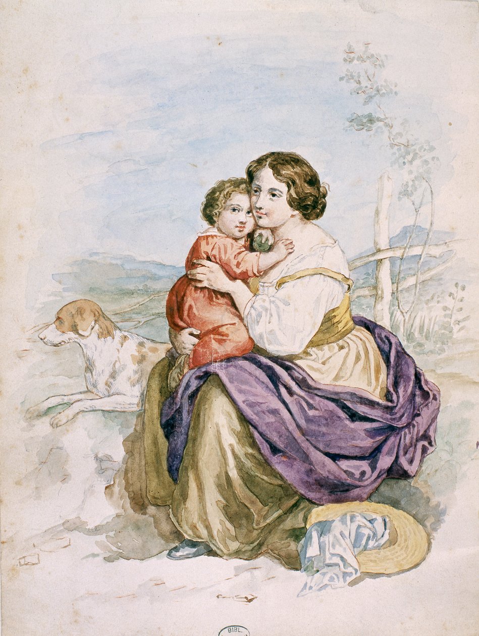 Mujer y niño de French School