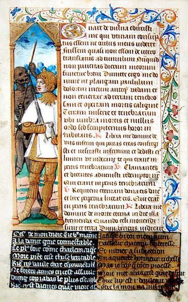 fol.78v, La Muerte guiando a un soldado, de Heures a l