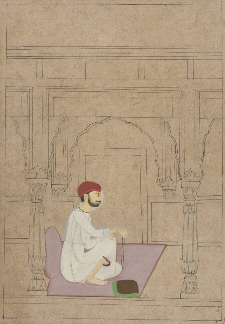 Asceta meditando, c.1730 de Indian School