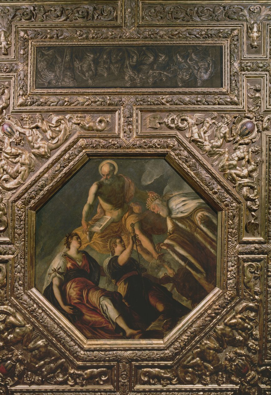 El Dogo G. Priuli recibiendo justicia, 1567 de Tintoretto