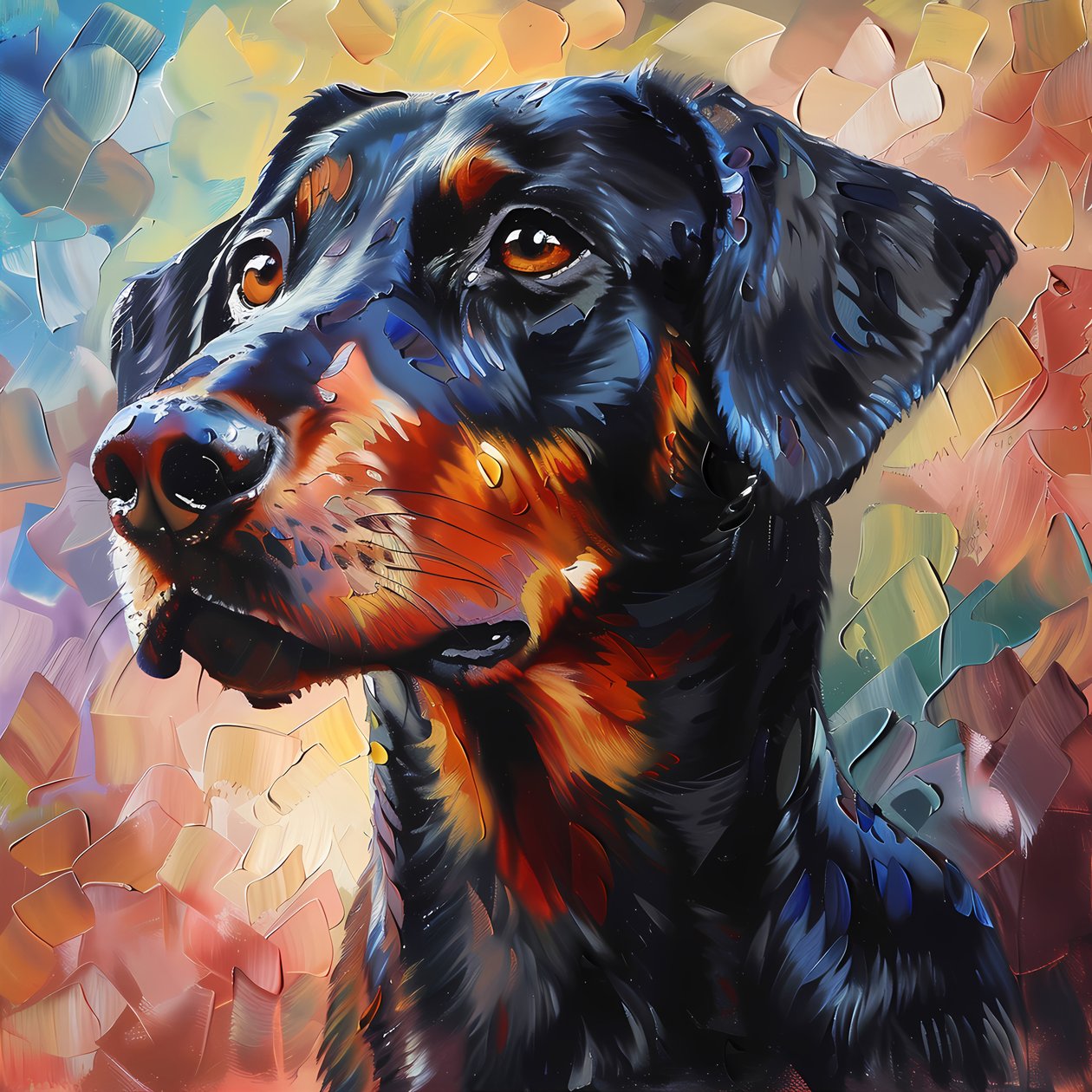 Pintura abstracta de perro Rhodesian Ridgeback, decoración animal, impresiones artísticas de pared de F. Abderrahim