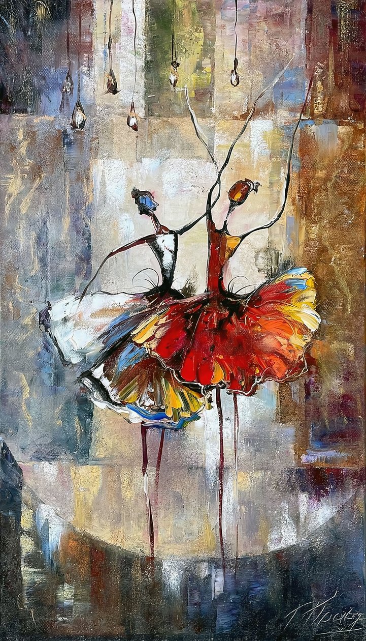 Chicas bailando abstractas, decoración de pared para salón de F. Abderrahim