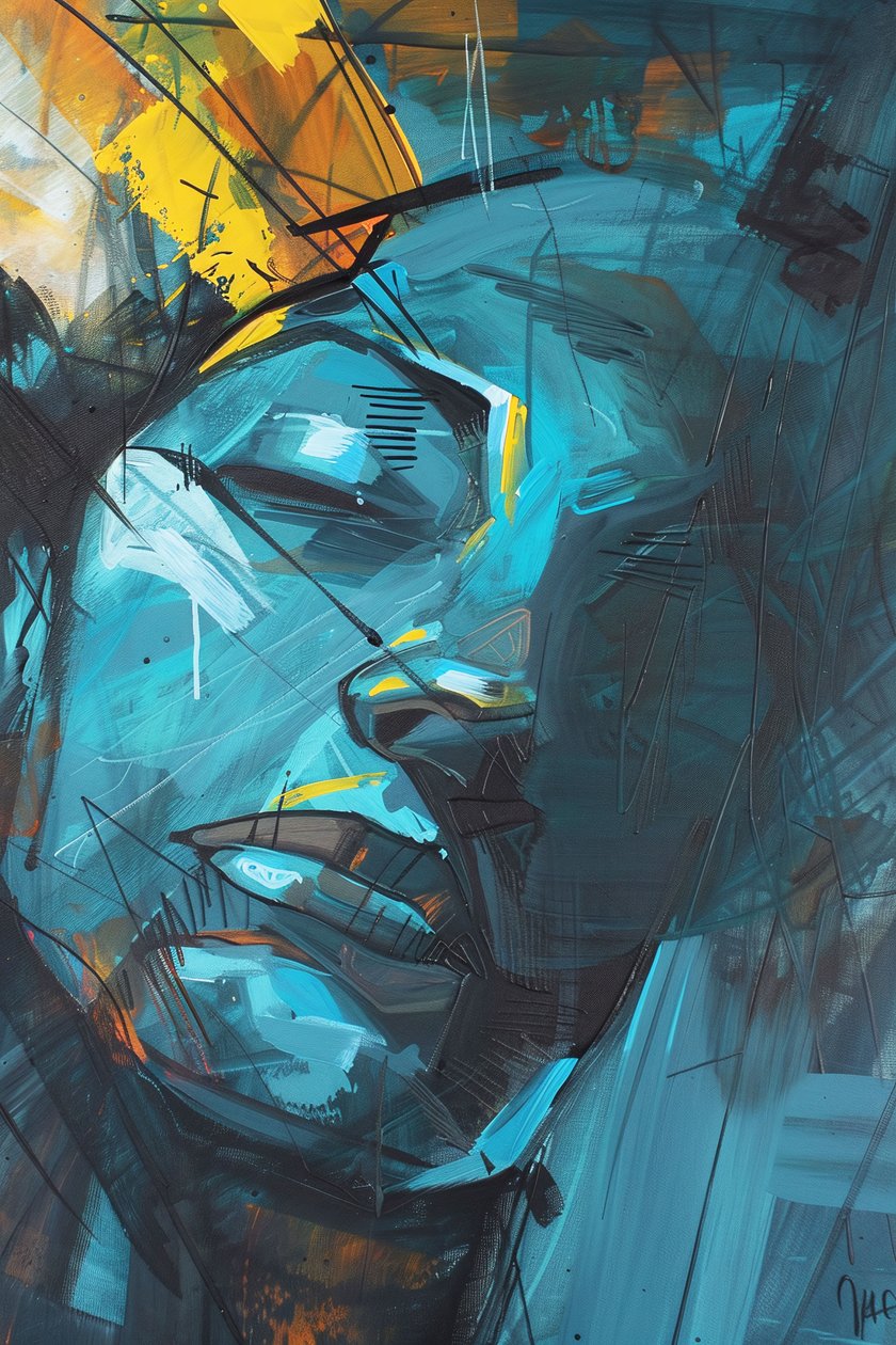 cara de mujer abstracta, decoración de pared para sala de estar de F. Abderrahim