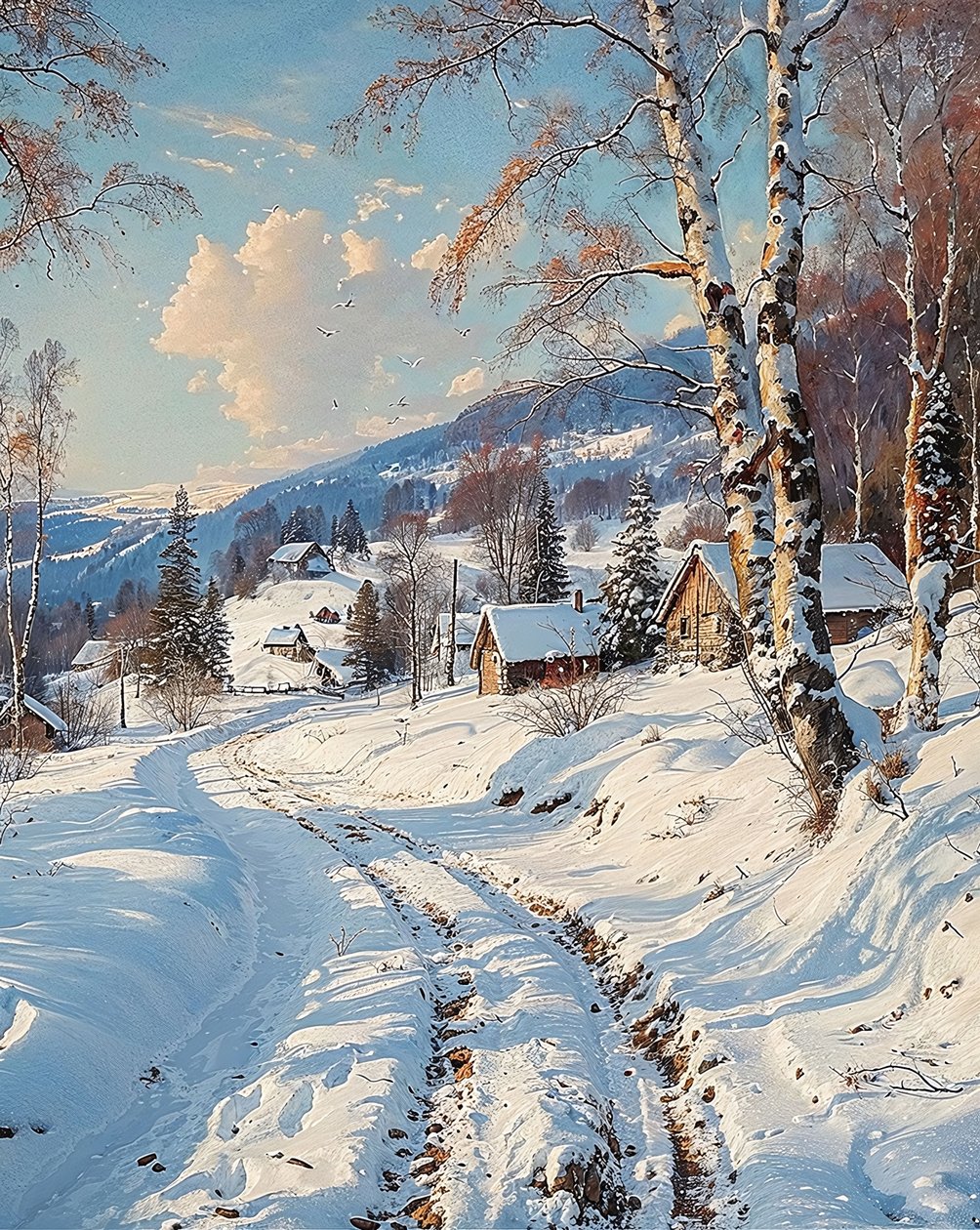 Paisaje nevado Decoración de pared para dormitorio de F. Abderrahim