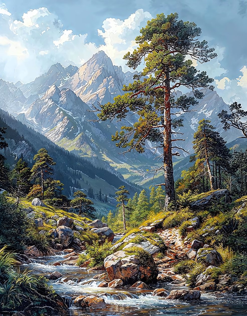 El Roggalspitze en las montañas Lechquelle, Decoración de pared en venta de F. Abderrahim
