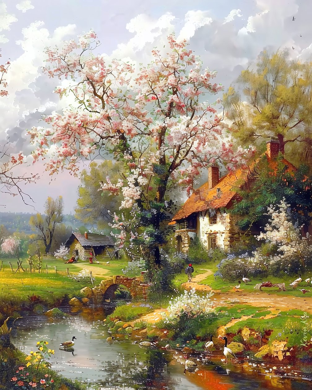Paisaje con camino escénico, decoración de pared para dormitorio de F. Abderrahim