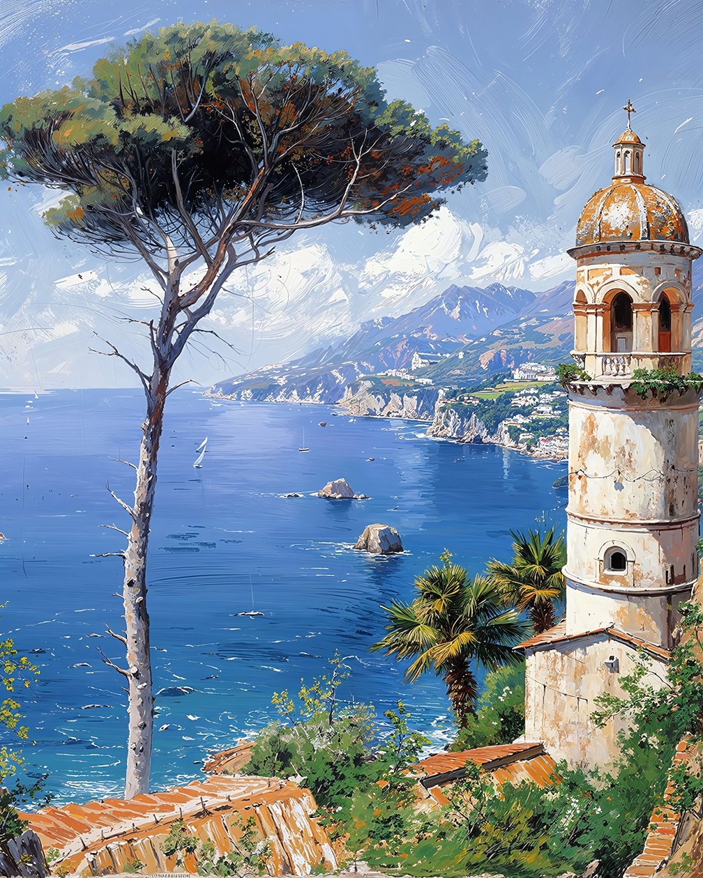 Paisaje con un faro, Wall Decor en venta de F. Abderrahim