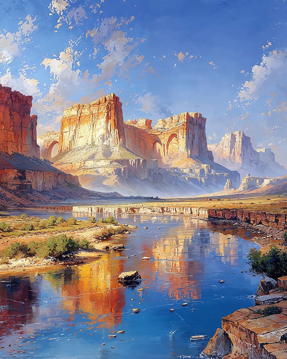 Paisaje con apacible valle brumoso, decoración de pared para dormitorio de F. Abderrahim