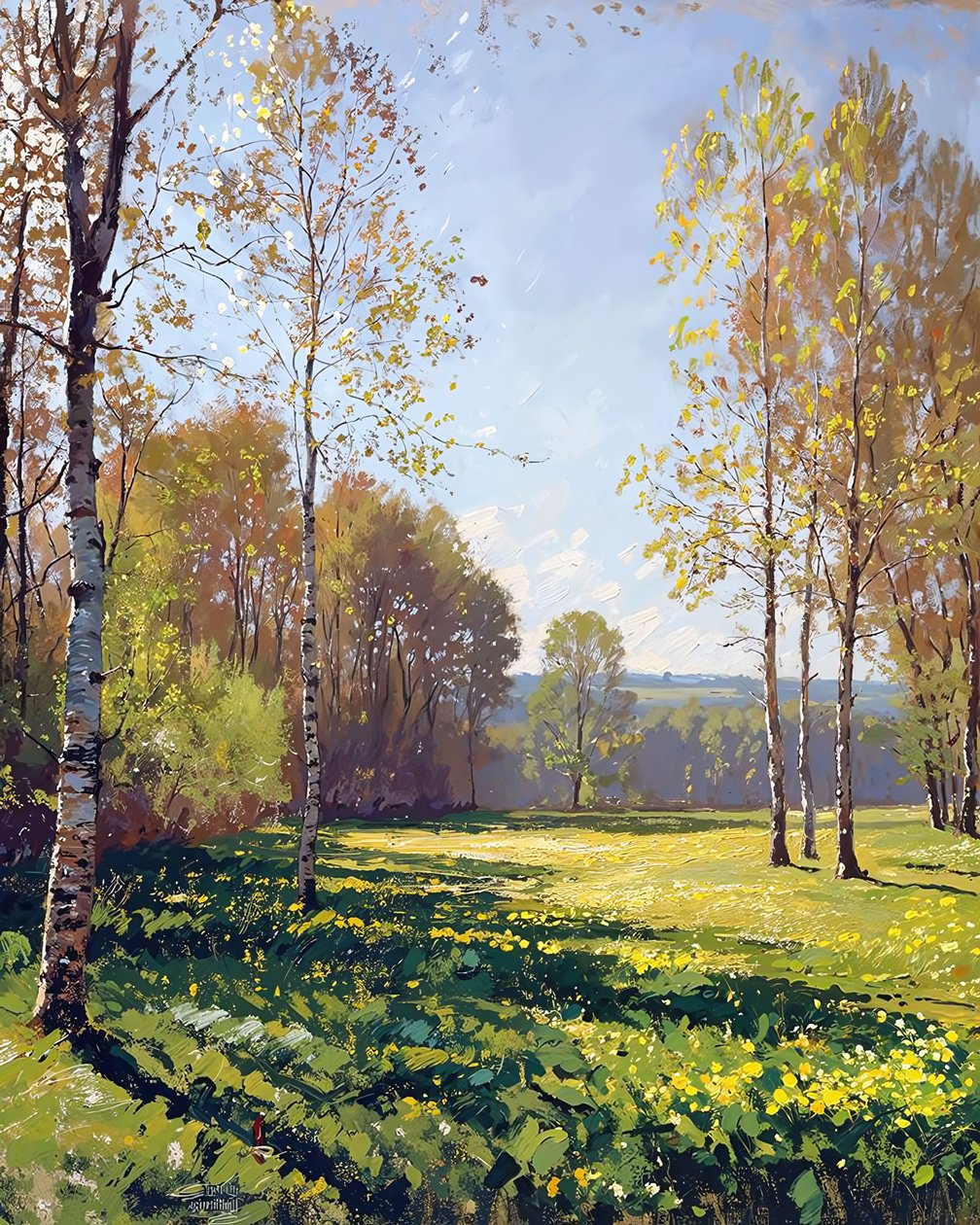 Paisaje en un día soleado de primavera, Cheap Wall Decor for sale de F. Abderrahim