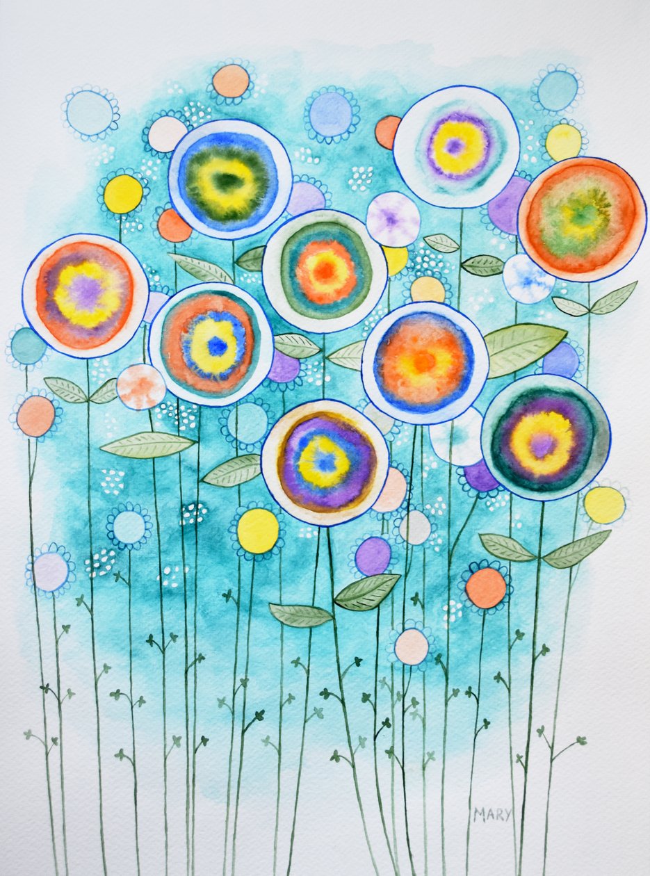 Flores abstractas de Marys Watercolors