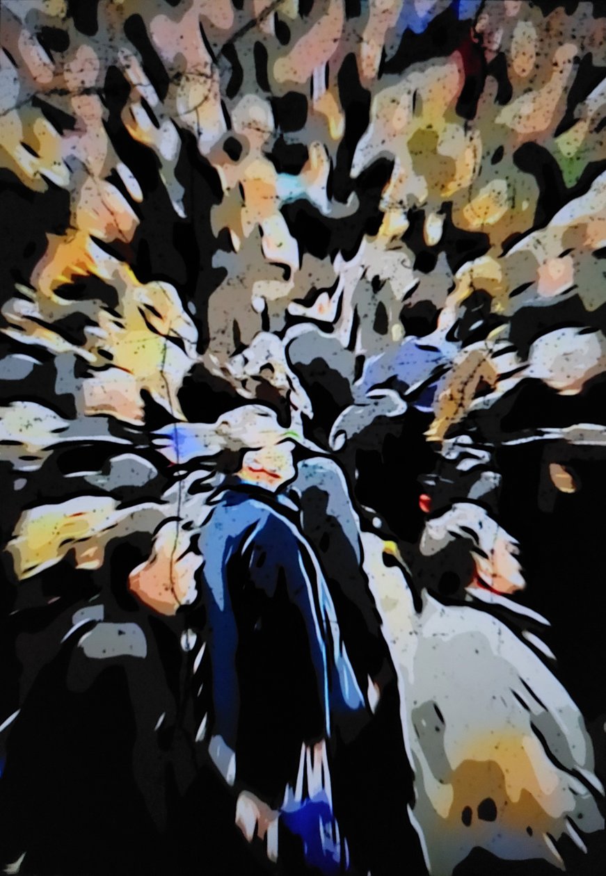 Multitud urbana difuminada de Mavet