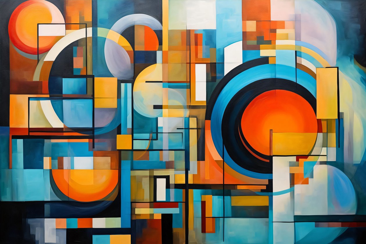 Un diseño en espiral, composición abstracta, armonía y equilibrio, impresiones en lienzo grande de F. Abderrahim