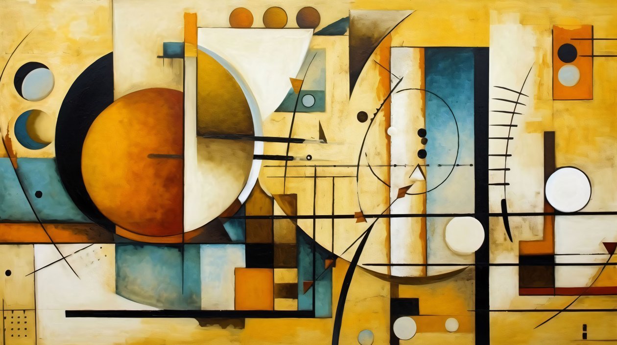 cuadro abstracto formas, Matemáticas y Geometría, decoración de pared para oficina de F. Abderrahim