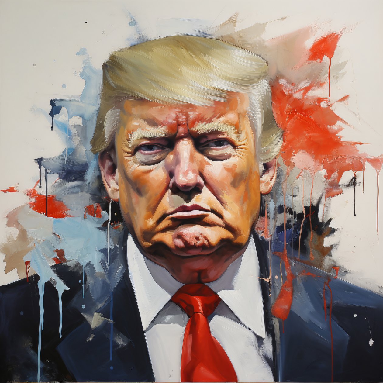 Donald Trump Pop Art Impresión en Lienzo, enmarcado Madera, Lienzo Moderno Arte mural de F. Abderrahim
