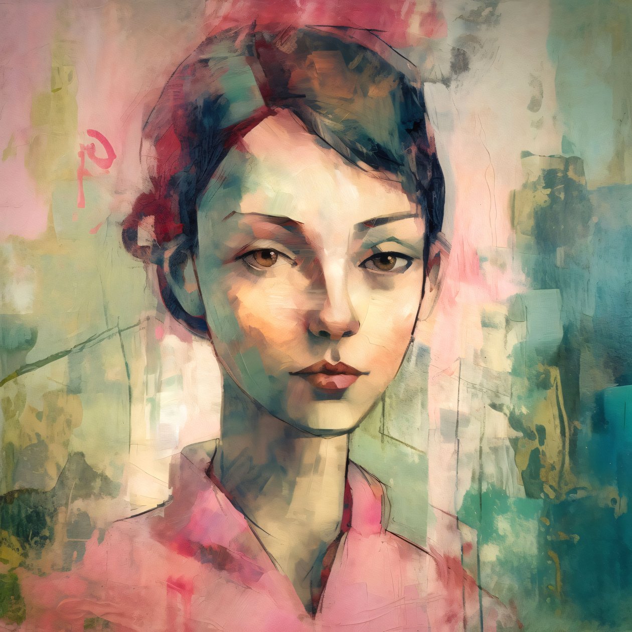 joven mujer punk rosa maurice retrato, Decoraciones de pared para cualquier habitación de F. Abderrahim